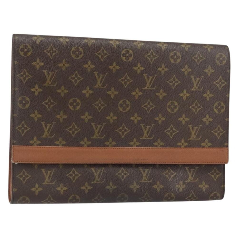 Louis Vuitton Monogram Porte Envelope Clutch Bag Brown